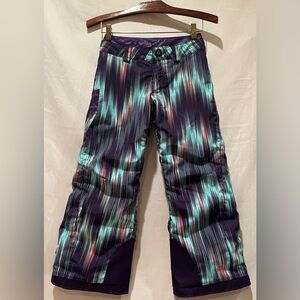 Spyder Youth Snow / Ski Pants - Multi Color Streak Pattern - Purple - Sz 8